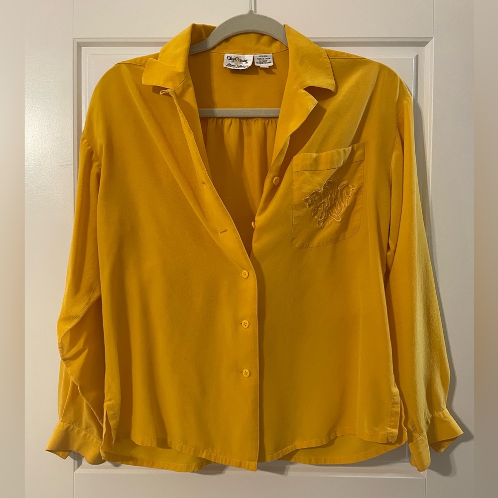 Oleg Cassini vintage yellow blouse - size 4